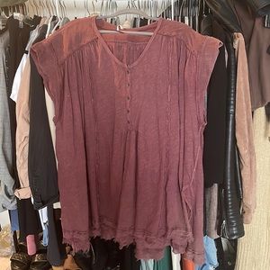 Free People Flowy short sleeve blouse